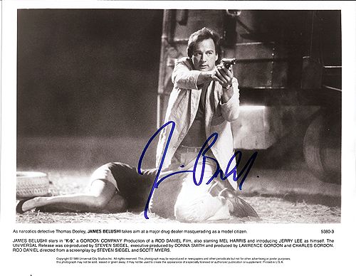 Belushi James signed K-9 still - Click Image to Close