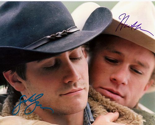 Brokeback Mountain Cast Heath Ledger and Jakke Gyllenhaal - Click Image to Close