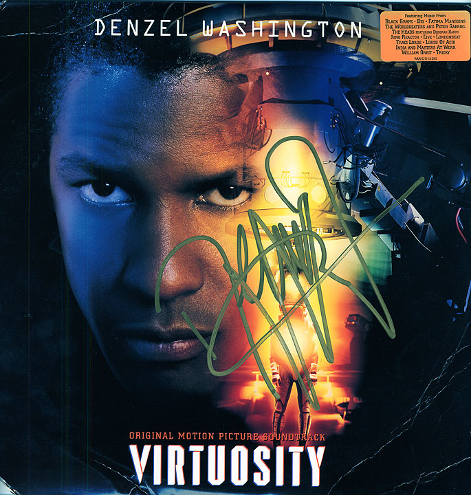 Washington Denzel signed Album with record Virtuosity - Click Image to Close